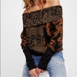 Free People Botanical Off Shoulder Sweater Small